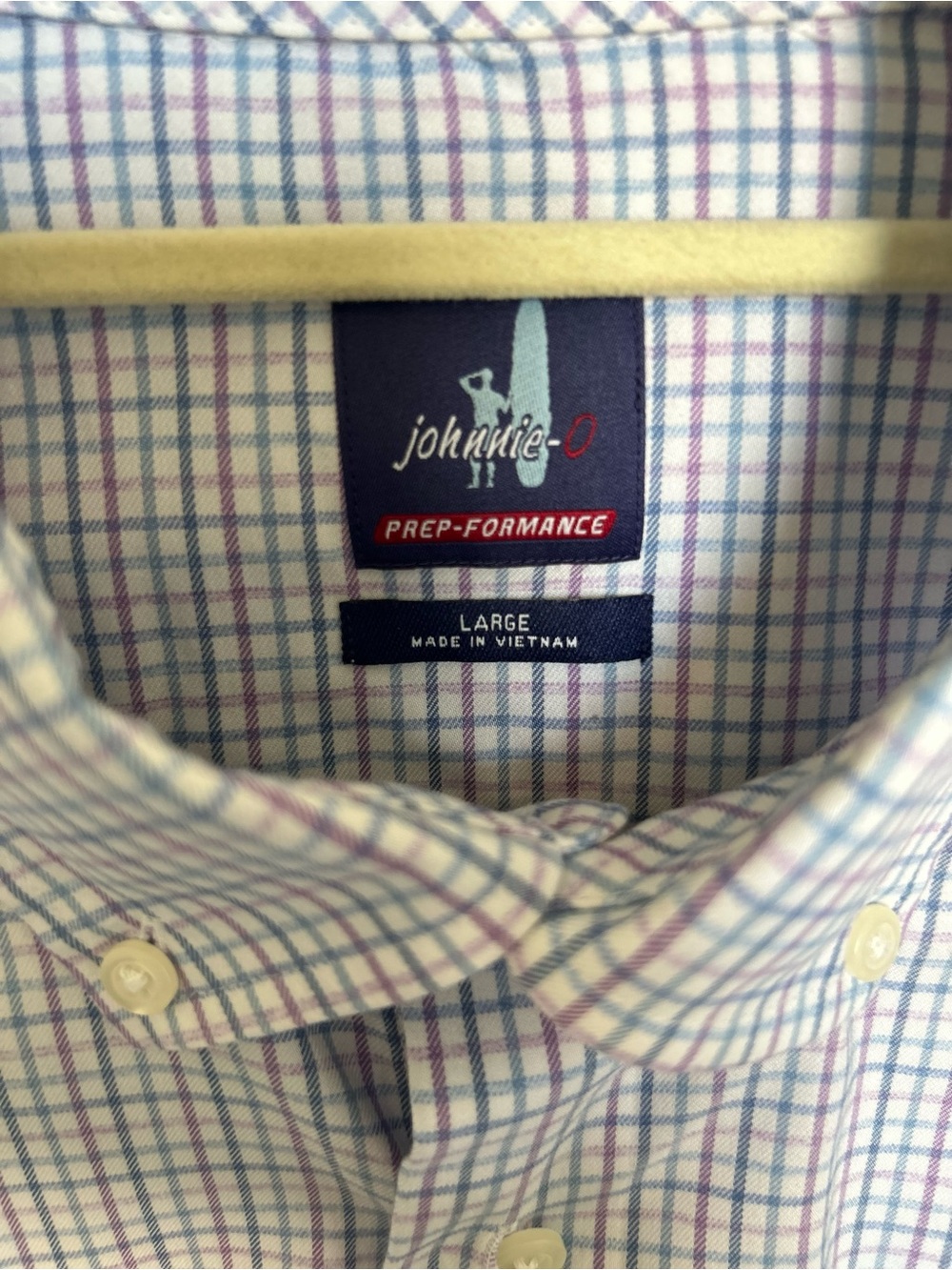 johnnie-O Purple and Light Blue Plaid Prep-formance Button-Down Shirt